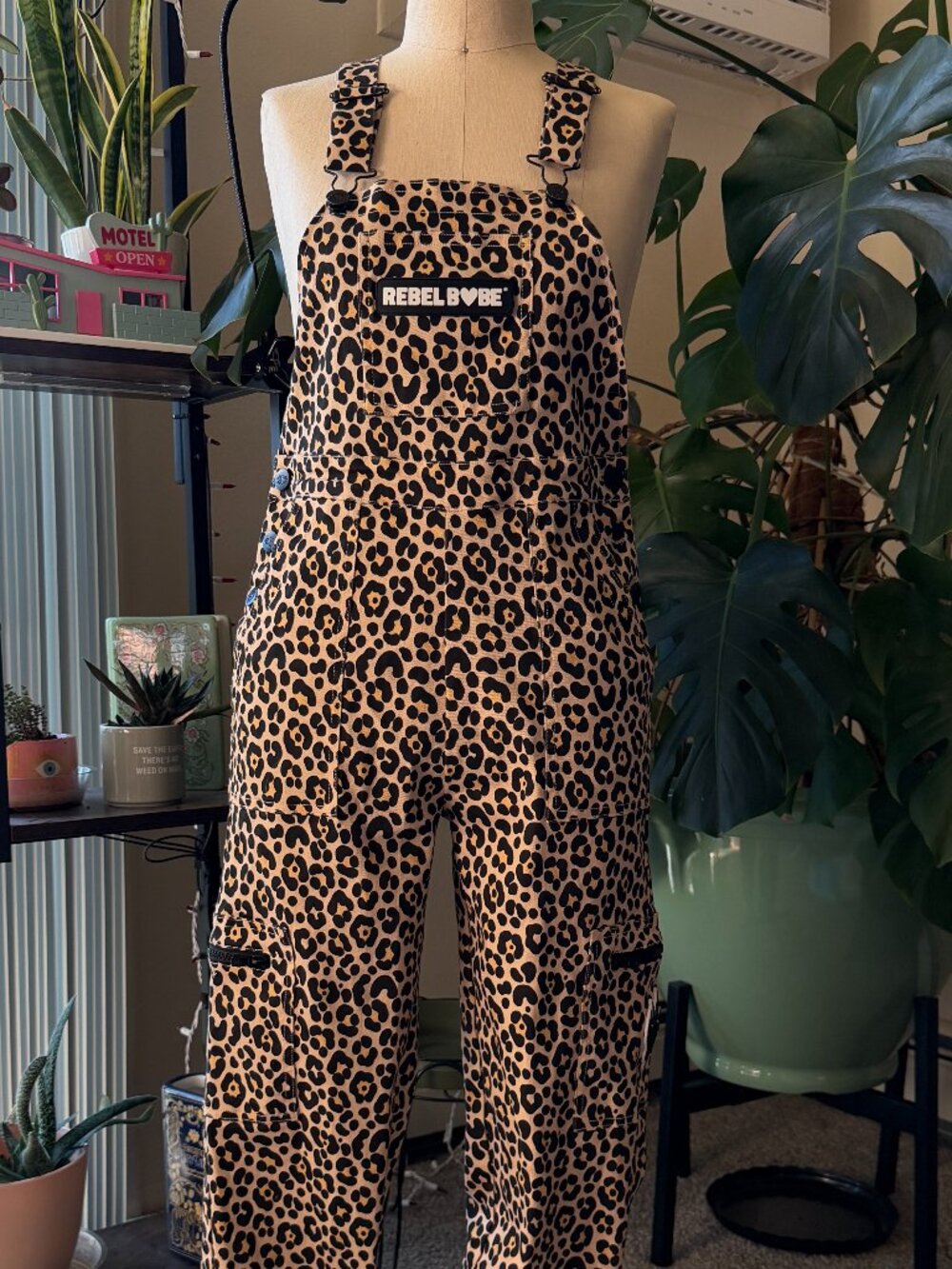 Rebel Bro Ava Leopard Overalls in Women's S